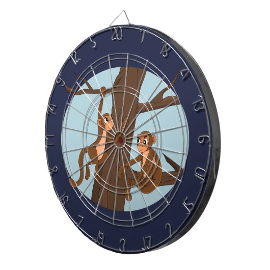 Affen klettern auf die Baumdartkarte Dartscheibe (Vorderseite rechts)