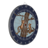 Affen klettern auf die Baumdartkarte Dartscheibe (Vorderseite Links)