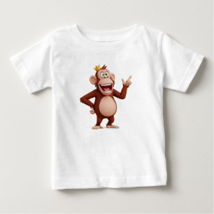 Affen-König-Charakter zeigt nach oben Baby T-shirt