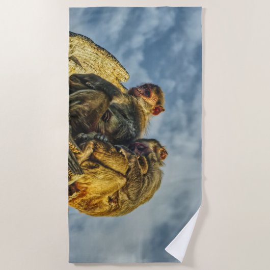 Affen kuscheln strandtuch (Vorderseite)