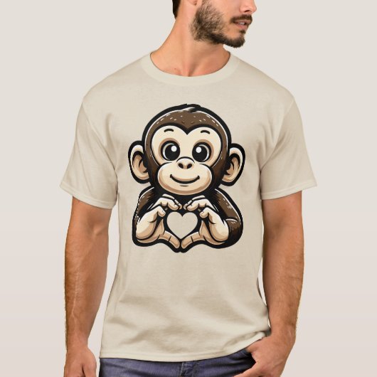 Affen Lover I Liebe T-Shirt (Vorderseite)