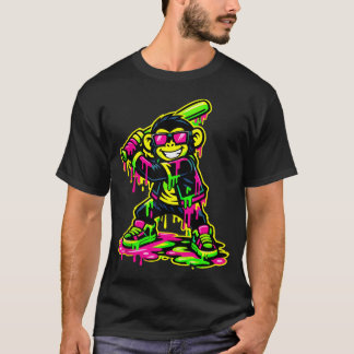 Affen Lustige Tiere Baseball Drip Jugend Jungen T-Shirt