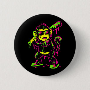 Affen Lustige Tiere Baseball Drip Kinder Jugend Ju Button