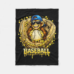 Affen Lustige Tiere Baseball Eis Drip Cool Fleecedecke