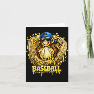 Affen Lustige Tiere Baseball Eis Drip Cool Karte