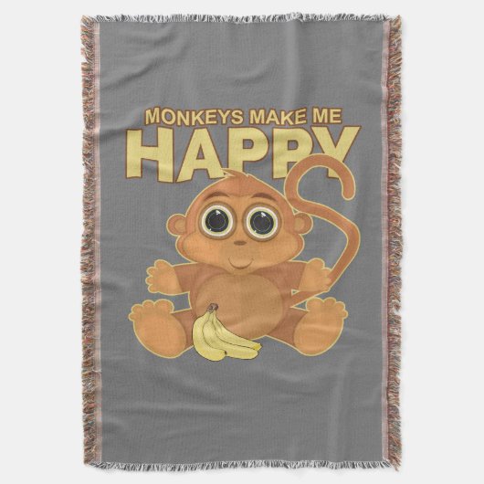 Affen machen mich glücklich decke (Vorderseite Vertikal)