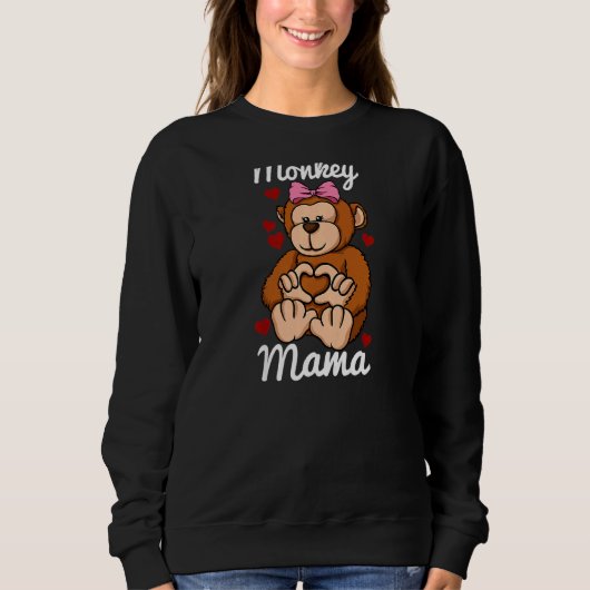 Affen Mama Finger Herz Affe Tier mit Sweatshirt (Vorderseite)