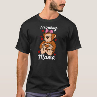Affen Mama Finger Herz Affe Tier mit T-Shirt