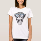 Affen mit Brille, Affenliebhaber T-Shirt (Vorderseite)