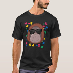 Affen Orang-Utan Autismus Kind Bewusstsein Wähle V T-Shirt