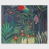 Affen Papagei-Tier im Dschungelwald Geschenkpapier (Flach)