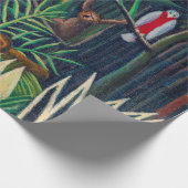 Affen Papagei-Tier im Dschungelwald Geschenkpapier (Ecke)