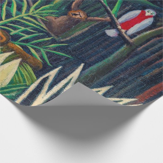 Affen Papagei-Tier im Dschungelwald Geschenkpapier (Ecke)