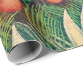 Affen Papagei-Tier im Dschungelwald Geschenkpapier (Rolleneckpunkt)