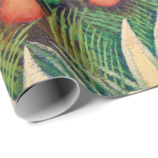 Affen Papagei-Tier im Dschungelwald Geschenkpapier (Rolleneckpunkt)