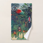 Affen Papagetier im Dschungelwald Badhandtuch Set (Handtuch)