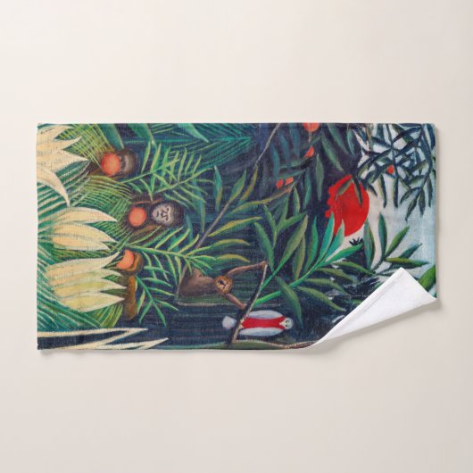 Affen Papagetier im Dschungelwald Badhandtuch Set (Handtuch)