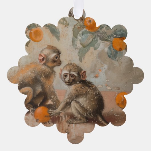 Affen - Papier-Kartendekorationsgeschirr Ornament Karte (Vorderseite)