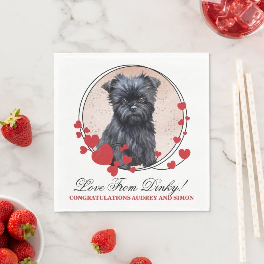Affen Pinscher Red Heart Wedding Dog Foto Serviette (Beispiel)