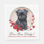 Affen Pinscher Red Heart Wedding Dog Foto Serviette (Vorderseite)