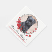 Affen Pinscher Red Heart Wedding Dog Foto Serviette (Ecke)