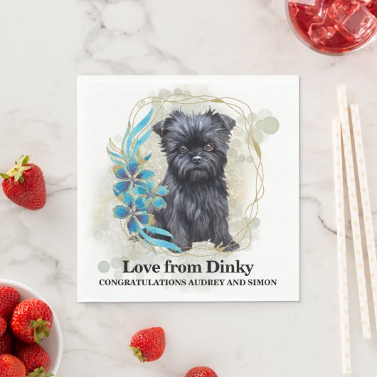 Affen Pinscher Tropical Dog Foto Wedding Serviette (Beispiel)