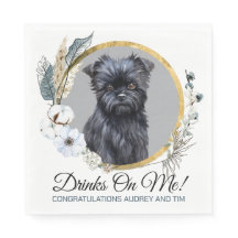 Affen Pinscher Wedding Napkin mit Foto für Haustie
