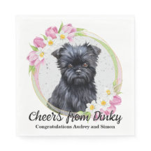 Affen Pinscher Wedding Napkin mit Foto für Haustie