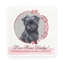 Affen Pinscher Wedding Napkin mit Foto für Haustie