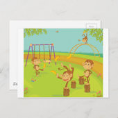 Affen Postkarte (Vorne/Hinten)