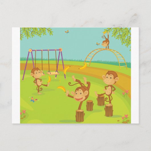 Affen Postkarte (Vorderseite)