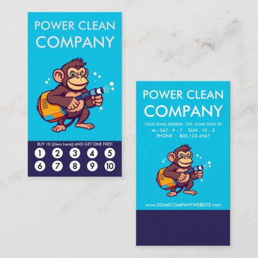 Affen Power Clean Treue Punch Card (Vorne/Hinten)