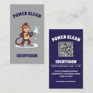 Affen-Power-Reinigung mit QR-Code Visitenkarte