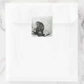 Affen Quadratischer Aufkleber (Tasche)