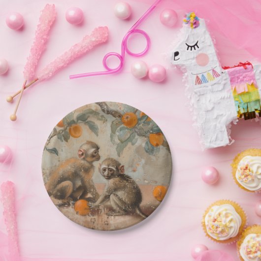 Affen - Rundpapier - Teller (Party)