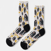 Affen-Schimpanse & Bananen-Muster Socken (Linkes Detail)