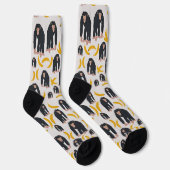 Affen-Schimpanse & Bananen-Muster Socken (Rechts)