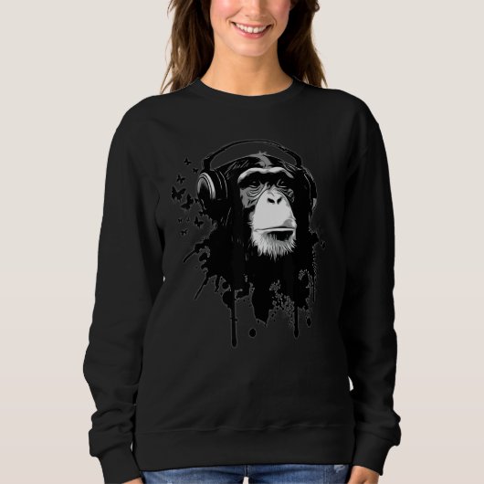 Affen Schimpansen Geschäft Schimpanse Affe Schmett Sweatshirt (Vorderseite)