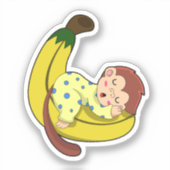 Affen schlafen in Pajamas Aufkleber (Vorderseite)