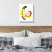 Affen schlafen in Pajamas Leinwanddruck (Insitu (Schlafzimmer))