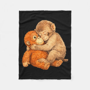 Affen-Schlag-Grafik-T-Shirt  Fleecedecke