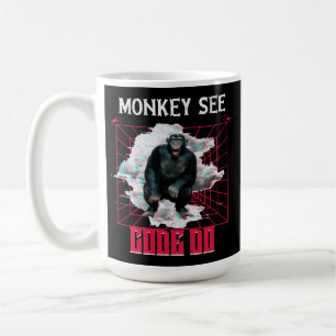Affen sehen Code, machen Web-Entwickler Humor Kaffeetasse