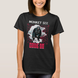 Affen sehen Code, machen Web-Entwickler Humor T-Shirt