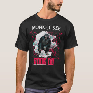 Affen sehen Code, machen Web-Entwickler Humor T-Shirt