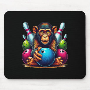 Affen spielen Bowling Sportlertier Mousepad