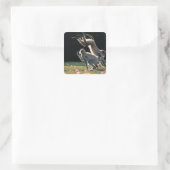 Affen spielen quadratischer aufkleber (Tasche)