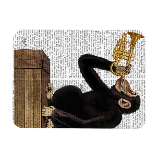 Affen spielt Trumpf 2 Magnet (Horizontal)