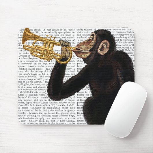 Affen spielt Trumpf 2 Mousepad (Mit Mouse)