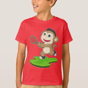 Affen Tennis Schläger T-Shirt