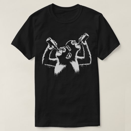 Affen trinken Bier T-Shirt (Design vorne)